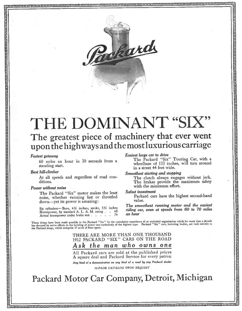 1912 Packard Auto Advertising